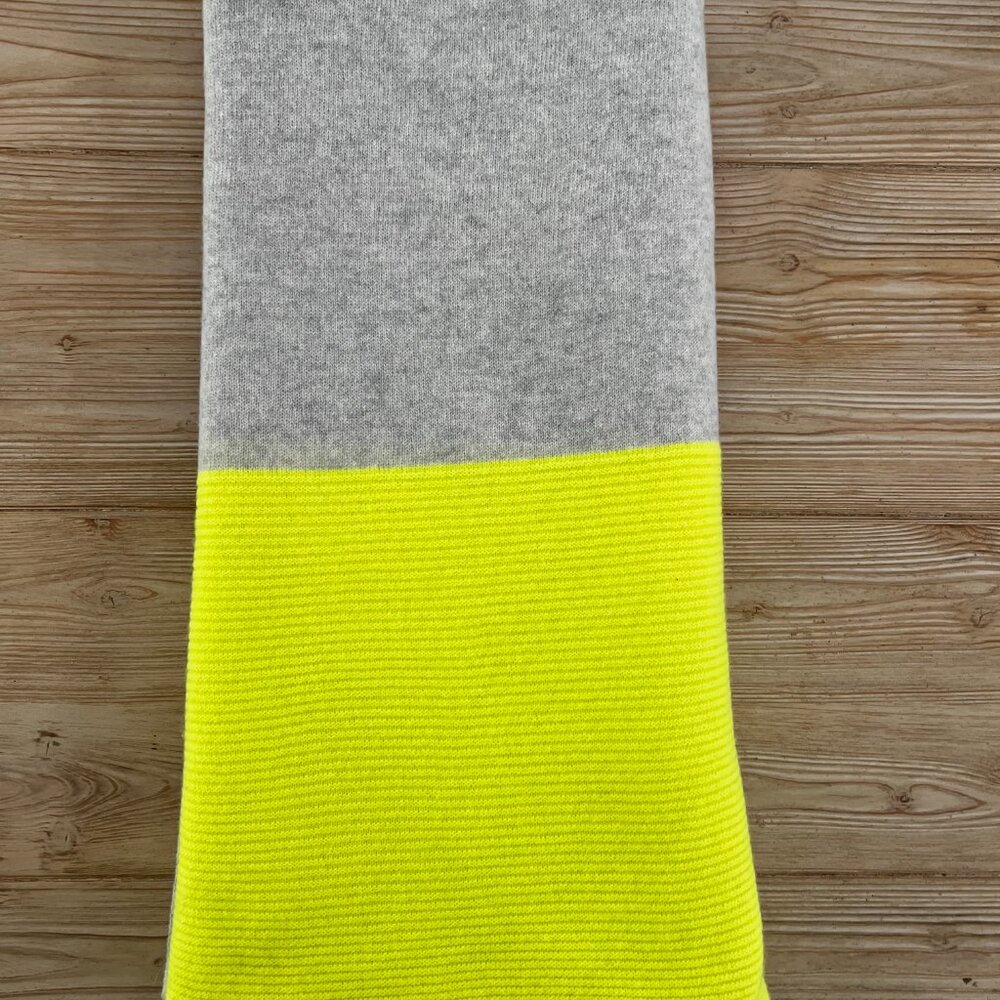 Kinross Cashmere Gray Citron Colorblock Wrap Scarf